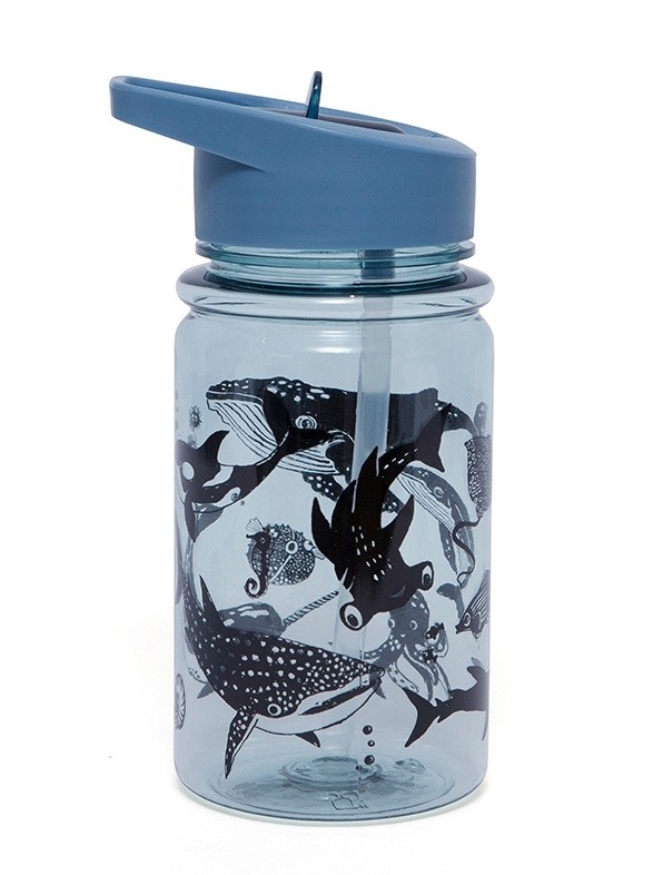 Afbeelding Petit Monkey Drinkfles I Blauw met zeedieren