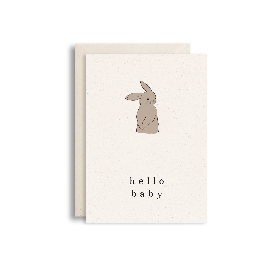 Afbeelding Studio bydiede wenskaart I hello baby konijn
