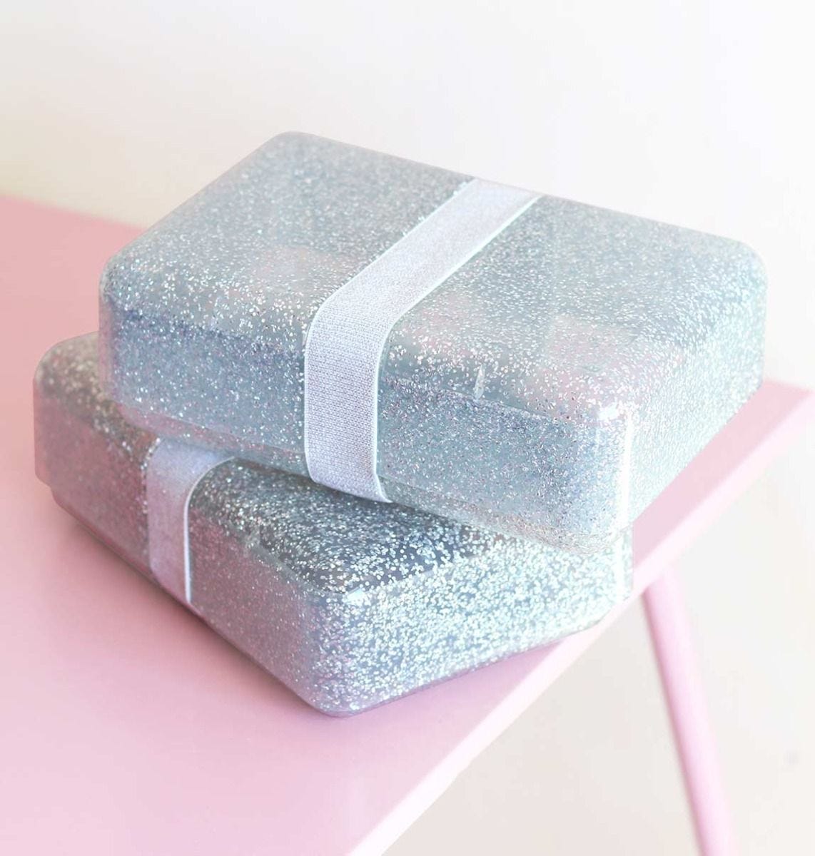 Afbeelding A Little Lovely Company Lunchbox I Glitter zilver