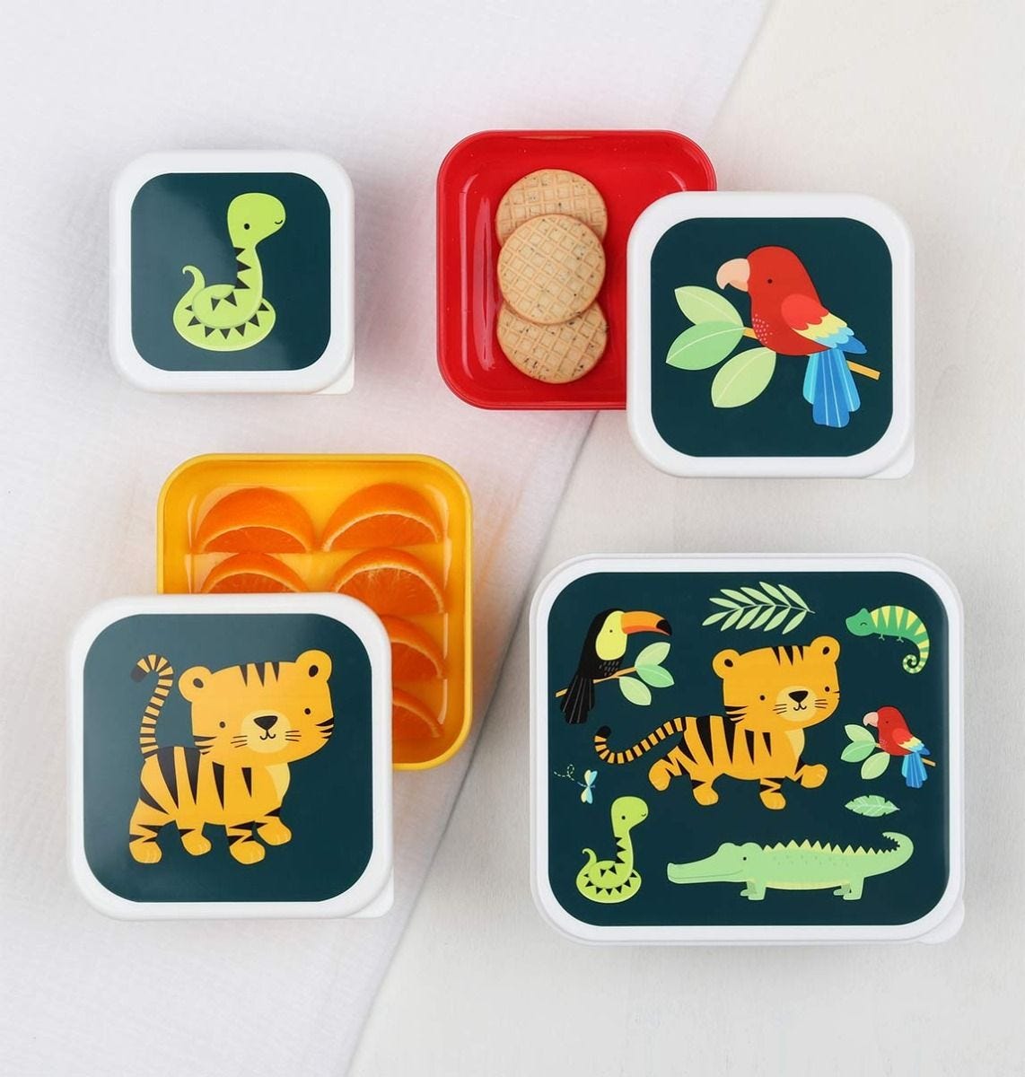 Afbeelding A Little Lovely Company Lunch & Snack box set I Jungle tijger