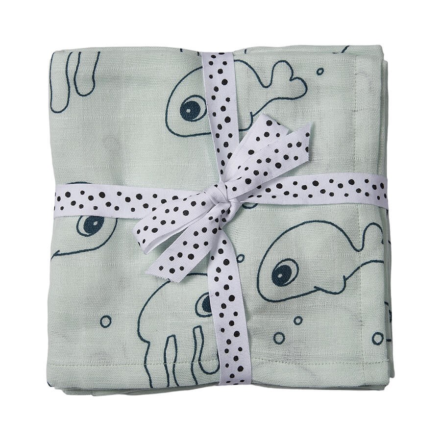 Afbeelding Done By Deer Swaddle 2-pack Sea Friend I Blauw