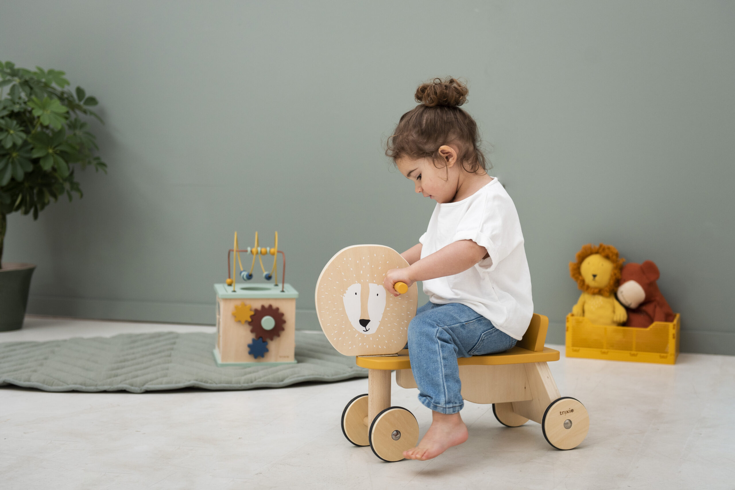Afbeelding Trixie houten loopfiets met 4 wielen I Mr Lion