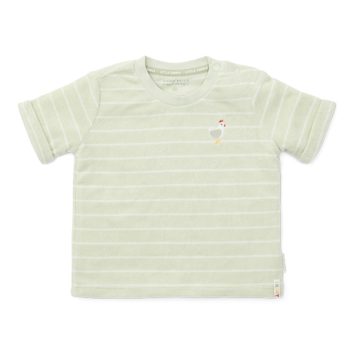 Afbeelding Little Dutch T-shirt korte mouw badstof Farm I Green Stripes