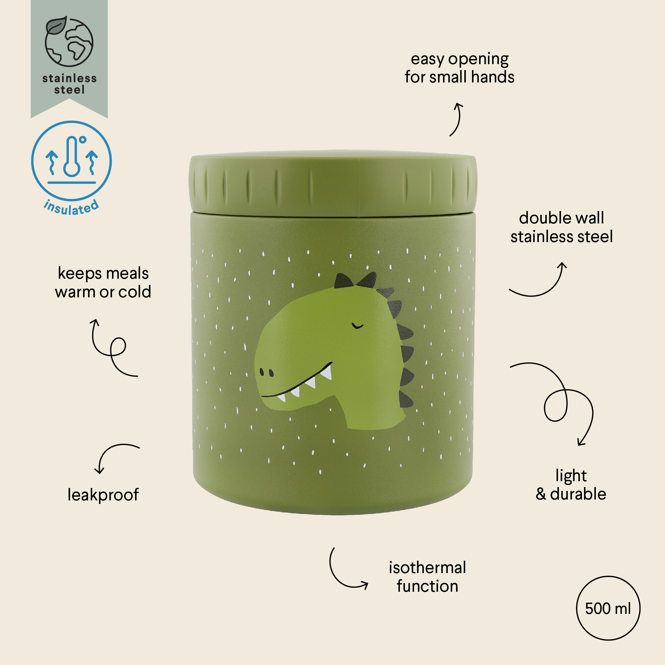 Afbeelding Trixie Isothermische lunchpot 500ml I Mr Dino